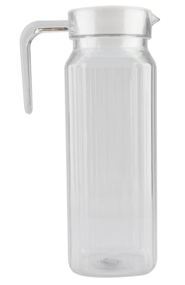 Acrylic Transparent Juice Bottle Drinking Bottle Striped Water Ice Cold Juice Jug with Lid for Bar Home (1100ml) - Image 3
